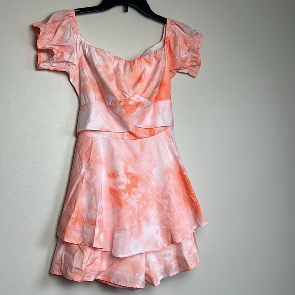 Linsery Women Boho Off Shoulder Romper Shorts Summer Floral Ruffle Jumpsuit NEW - Picture 5 of 7